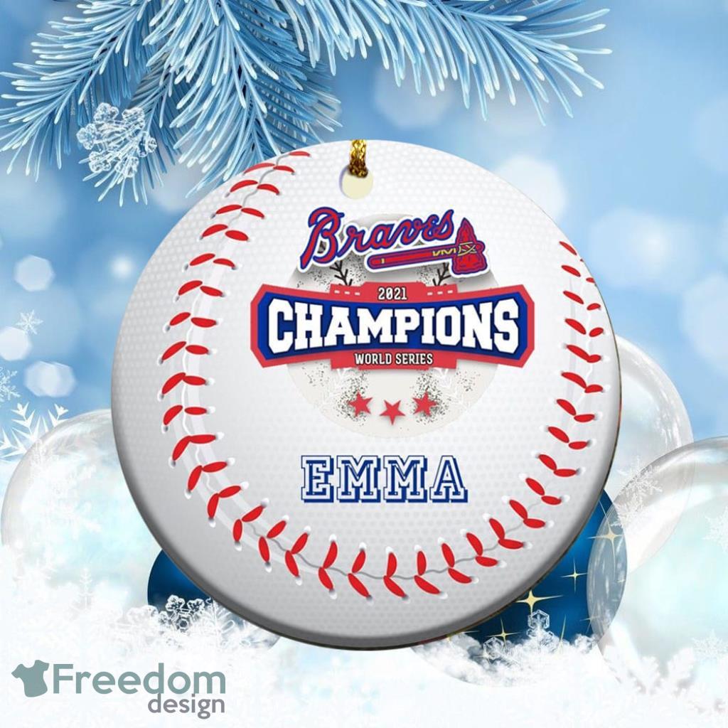 Atlanta Braves Ornament Baseball World Series Custom Name image Atlanta Braves Ornament Baseball World Series Custom Name Product Photo 1