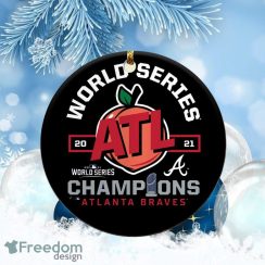 Atlanta Braves World Series Champions Peach of a Series Hometown Christmas Ornament