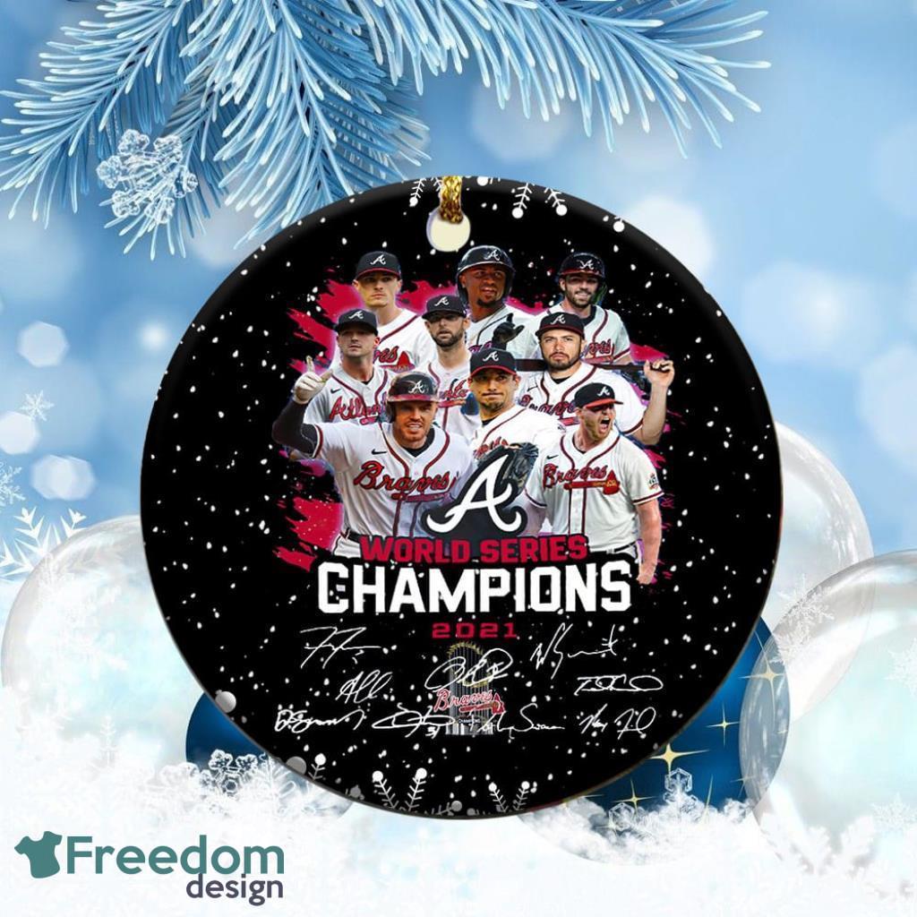 Atlanta Braves World Series Champions Signatures Christmas Ornament image Atlanta Braves World Series Champions Signatures Christmas Ornament Product Photo 1