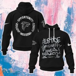 Atlanta Falcons NFL Justice Opportunity Equity Freedom 3D Hoodie Black For Fans Gift