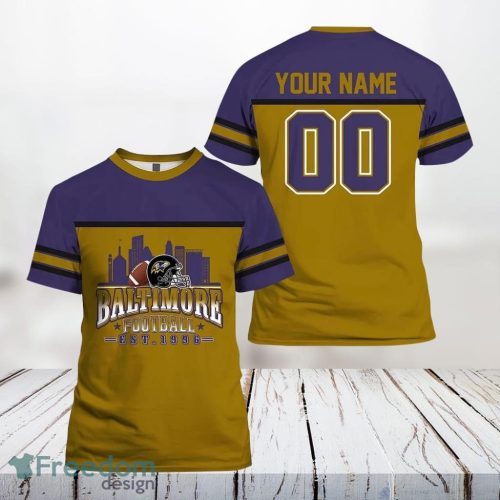 Baltimore Ravens Nfl 3D All Over Printed T Shirts Custom Name And Number Shirts Limited Edition Gift Product Photo 1