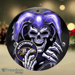 Baltimore Ravens NFL Skull Joker Christmas Ceramic Ornament