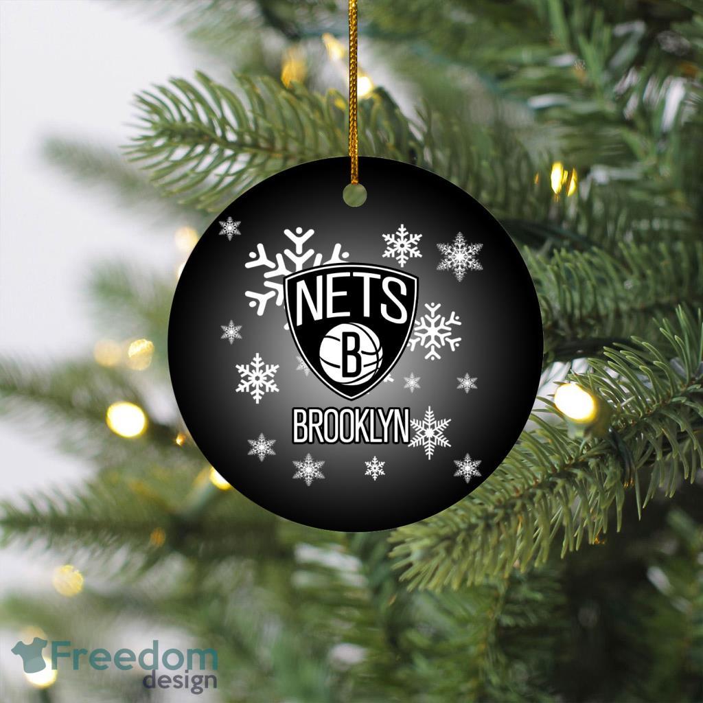 Brooklyn Nets Merry Christmas Circle Ornament image Brooklyn Nets Merry Christmas Circle Ornament Product Photo 1