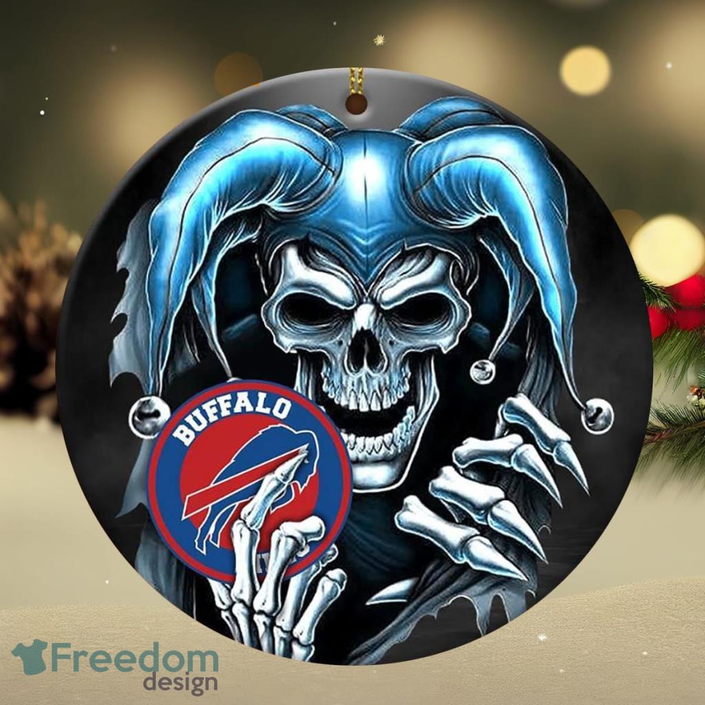 Buffalo Bills NFL Skull Joker Christmas Christmas Ornament image Buffalo Bills NFL Skull Joker Christmas Christmas Ornament Product Photo 1