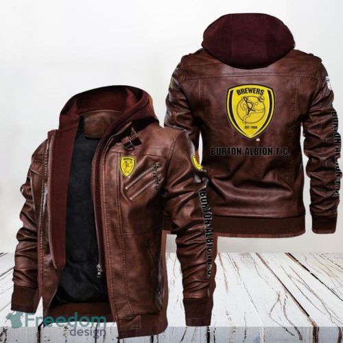 Burton Albion FC Leather Jacket Gift For Men Product Photo 1