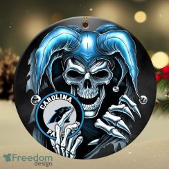 Carolina Panthers NFL Skull Joker Christmas Ornament