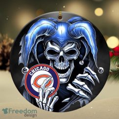 Chicago Bears NFL Skull Joker Christmas Ornament
