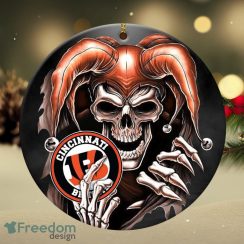 Cincinnati Bengals NFL Skull Joker Christmas Ornament