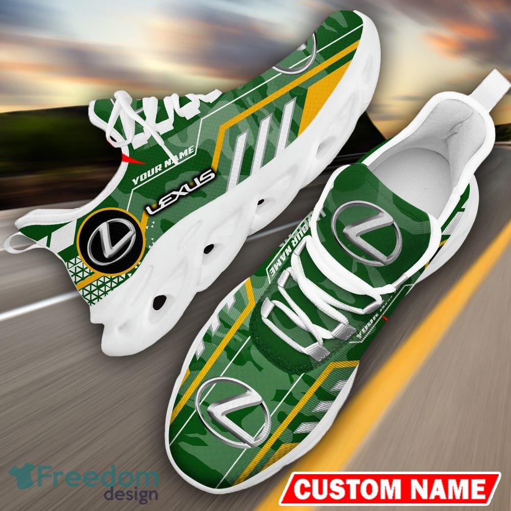 Custom Name Lexus Logo Camo Green Max Soul Sneakers Racing Car And Motorcycle Chunky Sneakers - Lexus Logo Racing Car Tractor Farmer Max Soul Shoes Personalized Photo 17