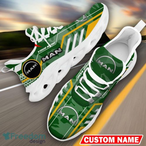 Custom Name Man Logo Camo Green Max Soul Sneakers Racing Car And Motorcycle Chunky Sneakers - Man Logo Racing Car Tractor Farmer Max Soul Shoes Personalized Photo 17