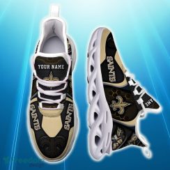 Custom Name New Orleans Saints White C Showcase Max Soul Sneakers Best Trending For Fans Gift Running Shoes - New Orleans Saints White C Sneakers Personalized Your Name , Sport Sneakers, Sport Gifts_2