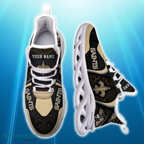 Custom Name New Orleans Saints White C Showcase Max Soul Sneakers Best Trending For Fans Gift Running Shoes - New Orleans Saints White C Sneakers Personalized Your Name , Sport Sneakers, Sport Gifts_2