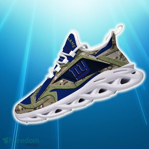 Custom Name New York Giants Camouflage C Impression Max Soul Sneakers Best Trending For Fans Gift Running Shoes - New York Giants Camouflage C Sneakers Personalized Your Name, Sneakers Max Soul Trending Summer, Gifts For Fan_1