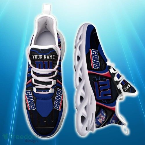 Custom Name New York Giants White C Fusion Max Soul Sneakers Best Trending For Fans Gift Running Shoes - New York Giants White C Sneakers Personalized Your Name , Sport Sneakers, Sport Gifts_2