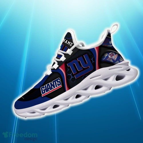 Custom Name New York Giants White C Fusion Max Soul Sneakers Best Trending For Fans Gift Running Shoes - New York Giants White C Sneakers Personalized Your Name , Sport Sneakers, Sport Gifts_1