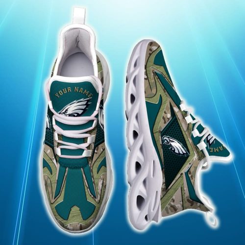 Custom Name Philadelphia Eagles Camouflage C Imagery Max Soul Sneakers Best Trending For Fans Gift Running Shoes - 051223-122326