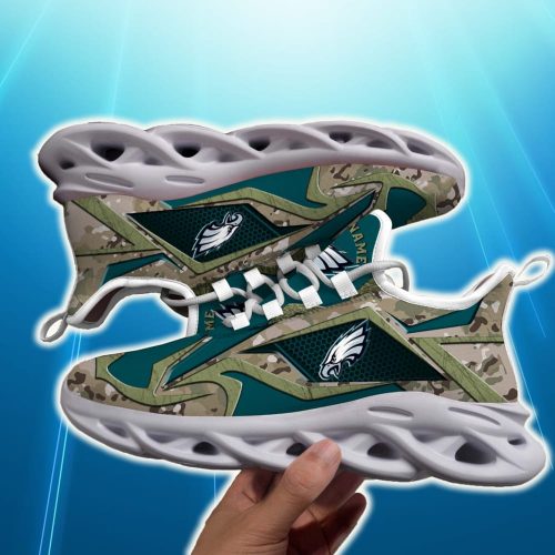 Custom Name Philadelphia Eagles Camouflage C Imagery Max Soul Sneakers Best Trending For Fans Gift Running Shoes - 051223-122335