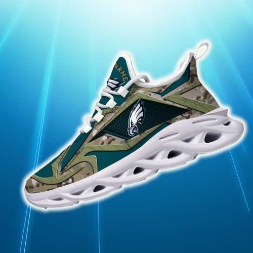 Custom Name Philadelphia Eagles Camouflage C Imagery Max Soul Sneakers Best Trending For Fans Gift Running Shoes - 051223-122317