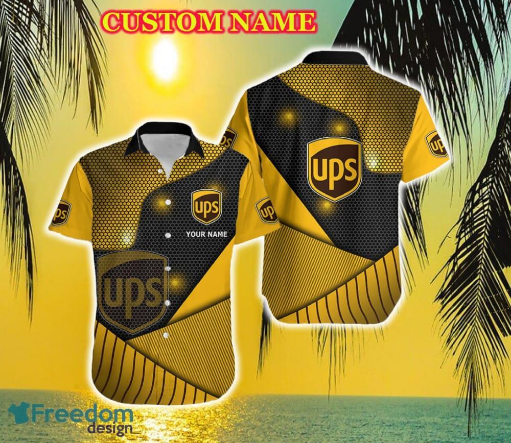 Custom Name Ups Brands Hawaiian Shirt Resort Logo AOP Hawaiian Shirt For Men And Women - Custom Name Ups Brands Hawaiian Shirt Resort Logo AOP Hawaiian Shirt For Men And Women