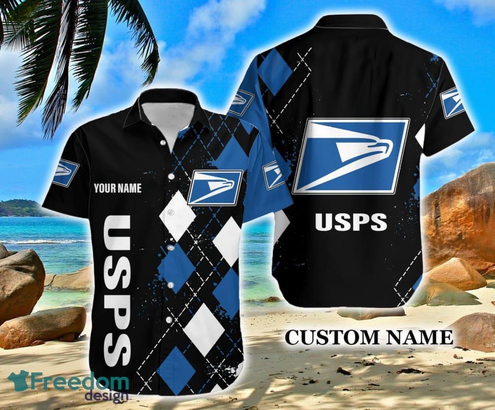 Custom Name USPS Brands Hawaiian Shirt Hula Logo All Over Print Hawaiian Shirt For Summer - Custom Name USPS Brands Hawaiian Shirt Hula Logo All Over Print Hawaiian Shirt For Summer