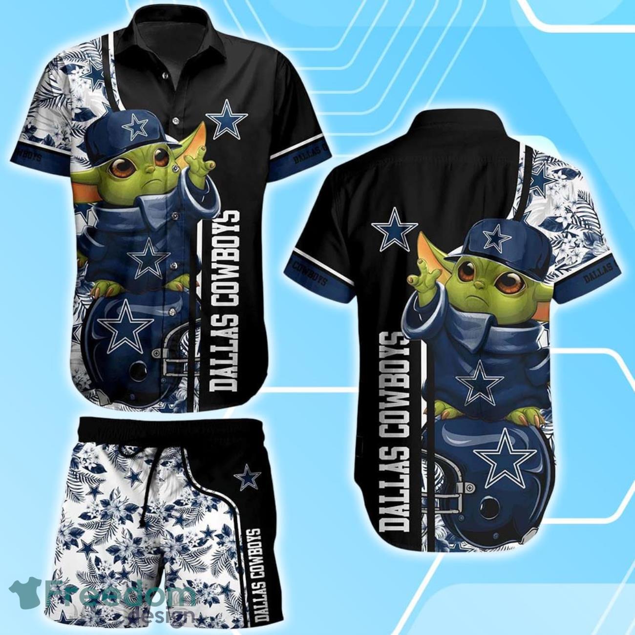 Dallas Cowboys Football NFL Baby Yoda Hawaiian Shirt & Short New Collection Trends Perfect Gift For Fan Product Photo 1