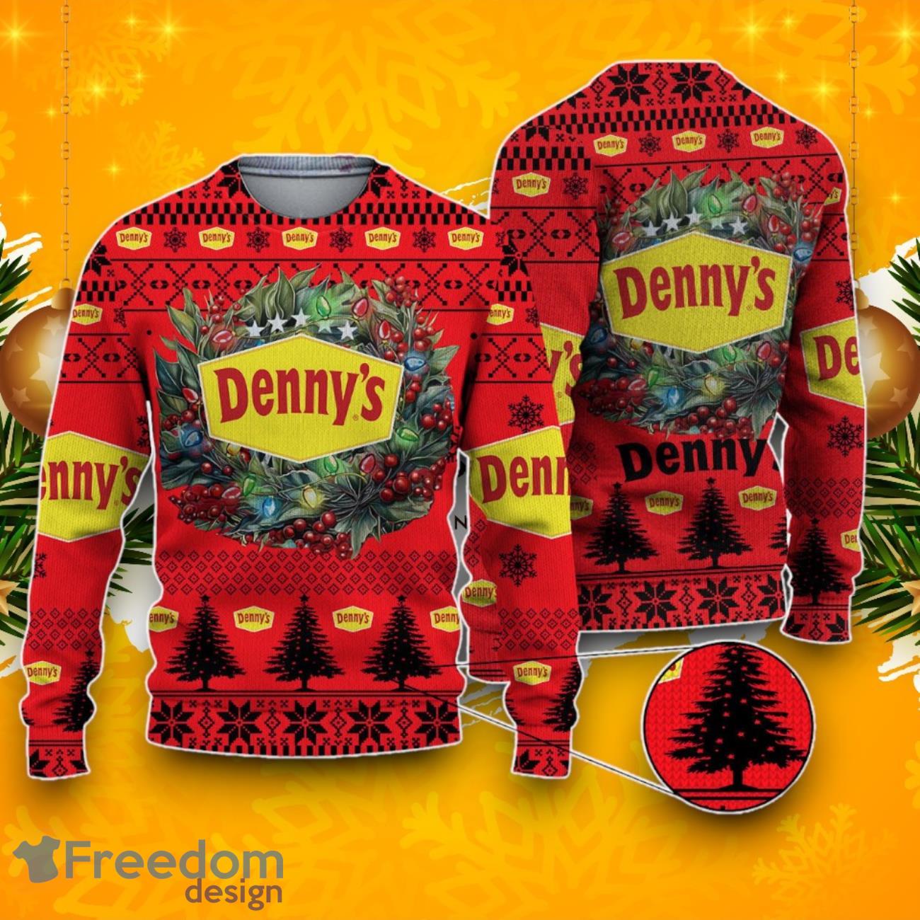 Denny's Ugly Christmas Sweater Gift For Christmas image Denny's Ugly Christmas Sweater Gift For Christmas