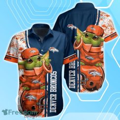 Denver Broncos Football NFL Baby Yoda Hawaiian Shirt & Short New Collection Trends Perfect Gift For Fan Product Photo 2