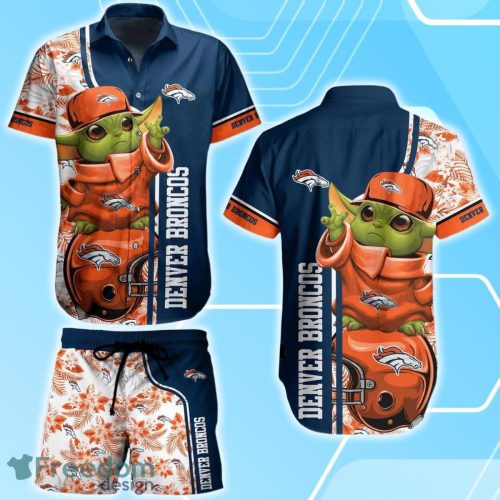 Denver Broncos Football NFL Baby Yoda Hawaiian Shirt & Short New Collection Trends Perfect Gift For Fan Product Photo 1