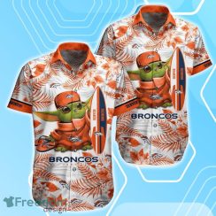 Denver Broncos NFL Baby Yoda Hawaiian Shirt & Short Style Tropical Pattern Best Gift For Fan Product Photo 2