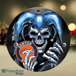 Denver Broncos NFL Skull Joker Christmas Ornament