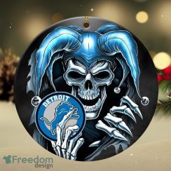Detroit Lions NFL Skull Joker Christmas Ornament