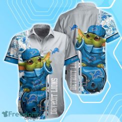 Detroit LionsFootball NFL Baby Yoda Hawaiian Shirt & Short New Collection Trends Perfect Gift For Fan Product Photo 2