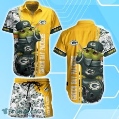 Green Bay Packers Football NFL Baby Yoda Hawaiian Shirt & Short New Collection Trends Perfect Gift For Fan Product Photo 1