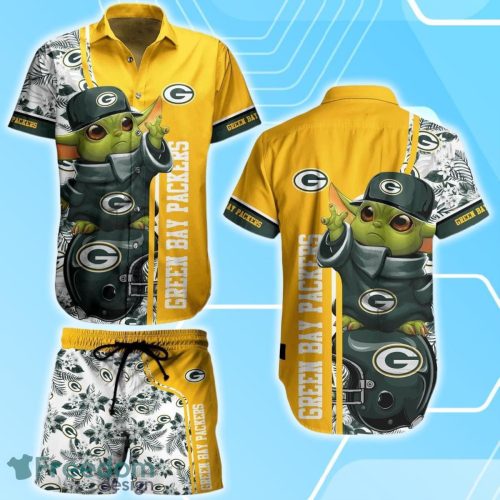 Green Bay Packers Football NFL Baby Yoda Hawaiian Shirt & Short New Collection Trends Perfect Gift For Fan Product Photo 1