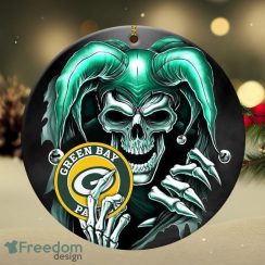 Green Bay Packers NFL Skull Joker Christmas Ornament