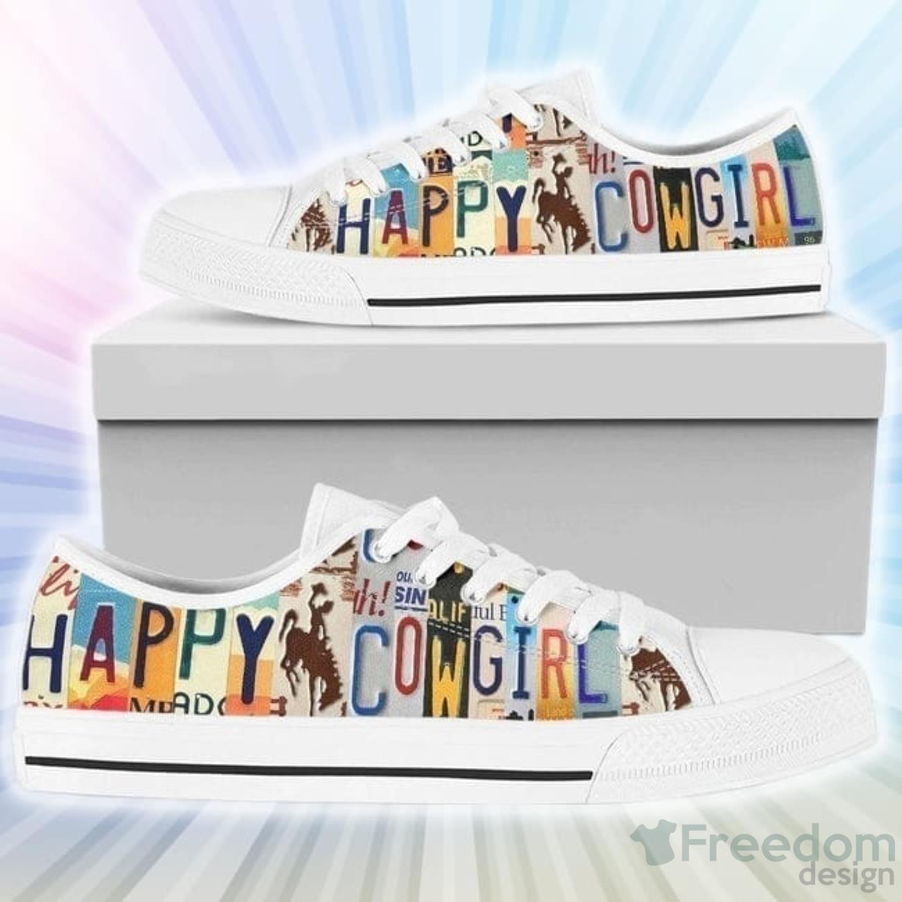 Happy Cowgirl Low Top Canvas Shoes Product Photo 1