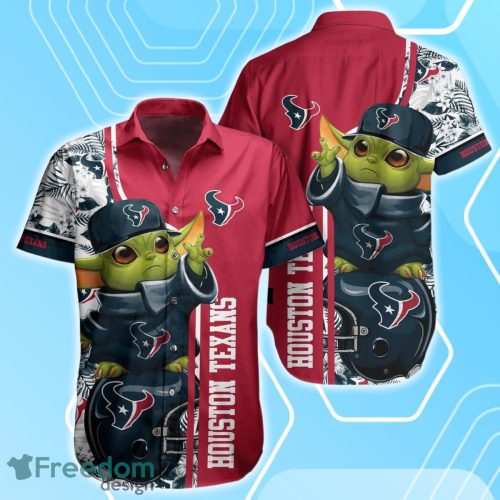 Houston Texans Football NFL Baby Yoda Hawaiian Shirt & Short New Collection Trends Perfect Gift For Fan Product Photo 2