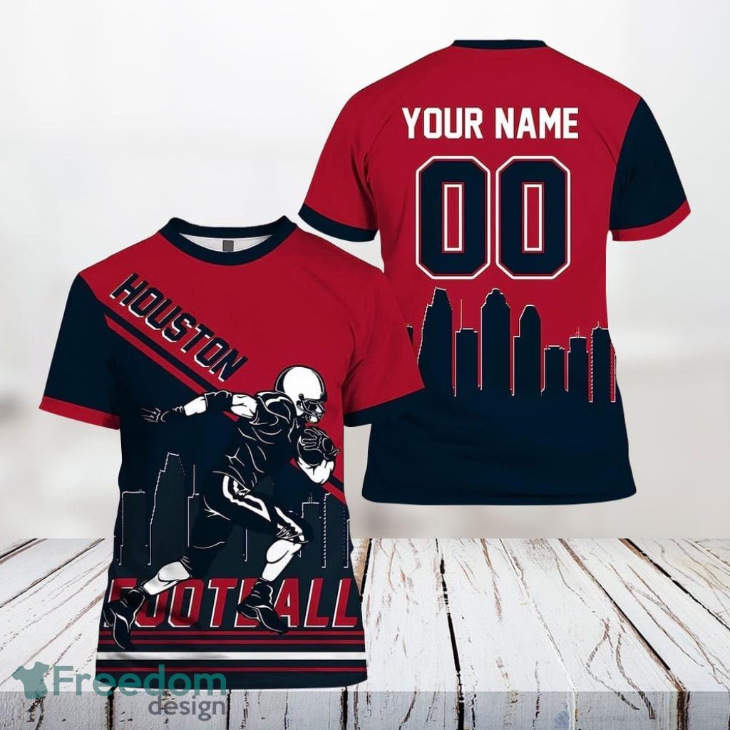 Houston Texans Nfl 3D All Over Printed T Shirts Custom Name And Number Shirts For Big Fans Product Photo 1