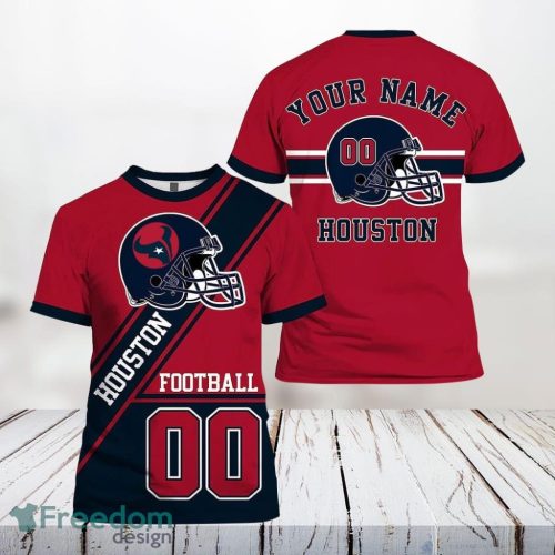 Houston Texans Nfl 3D All Over Printed T Shirts Custom Name And Number Shirts For Cool Fans Product Photo 1