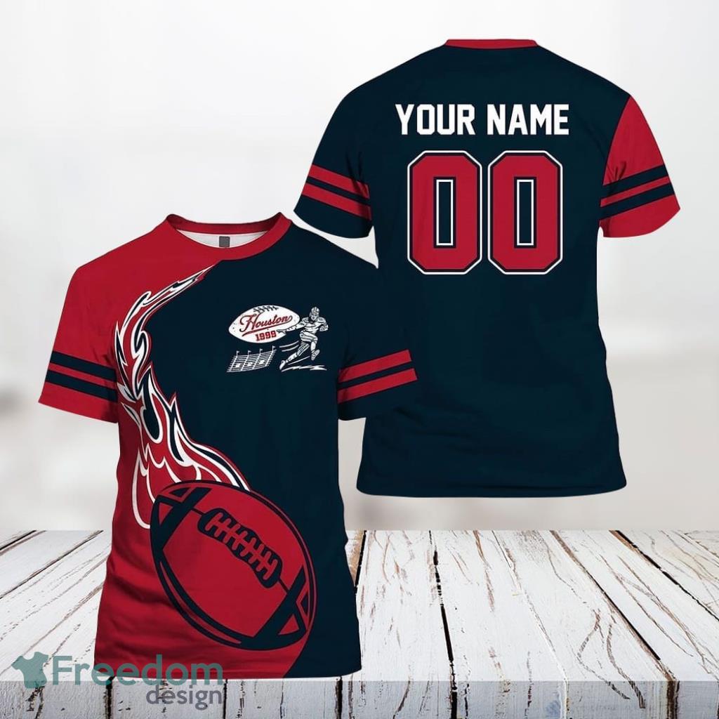 Houston Texans Nfl 3D All Over Printed T Shirts Custom Name And Number Shirts For Hot Fans Product Photo 1