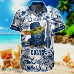 Indianapolis Colts NFL Baby Yoda Hawaiian Shirt & Short Style Tropical Pattern Best Gift For Fan Product Photo 4