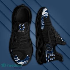 Indianapolis Colts Team Logo Wave Pattern Custom Name Running Shoes Gift Max Soul Sneakers Ideas Fans - Indianapolis Colts Team Logo Wave Pattern Custom Name 3D Max Soul Sneaker Shoes_4