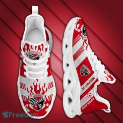 Ingolstadt 04 Logo Custom Name Pattern In Red And White Running Shoes Gift Max Soul Sneakers Ideas Fans - Ingolstadt 04 Logo Custom Name Pattern 3D Max Soul Sneaker Shoes In Red And White_3