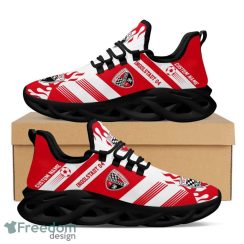 Ingolstadt 04 Logo Custom Name Pattern In Red And White Running Shoes Gift Max Soul Sneakers Ideas Fans - Ingolstadt 04 Logo Custom Name Pattern 3D Max Soul Sneaker Shoes In Red And White_4