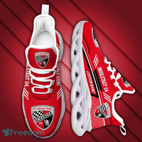 Ingolstadt 04 Logo Pattern Custom Name In Red Running Shoes Gift Max Soul Sneakers Ideas Fans - Ingolstadt 04 Logo Pattern Custom Name 3D Max Soul Sneaker Shoes In Red_2