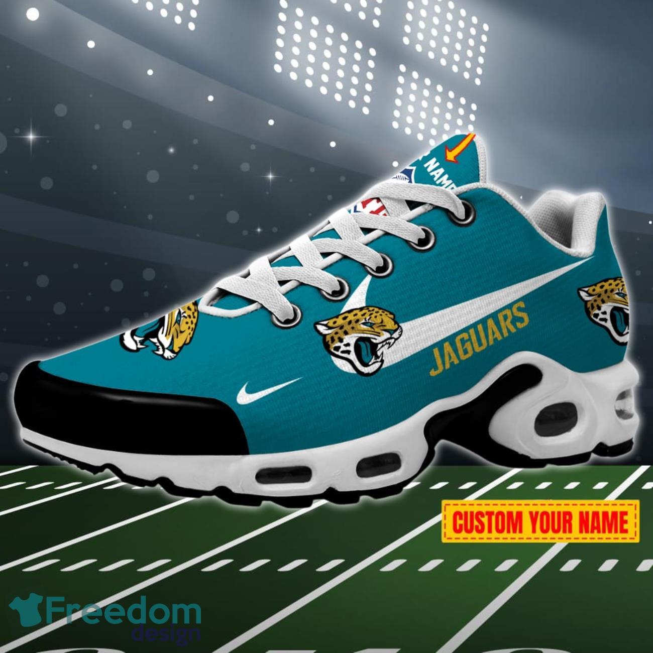 Jacksonville Jaguars Swoosh NFL Custom Name Air Cushion Sport Shoes Product Photo 1