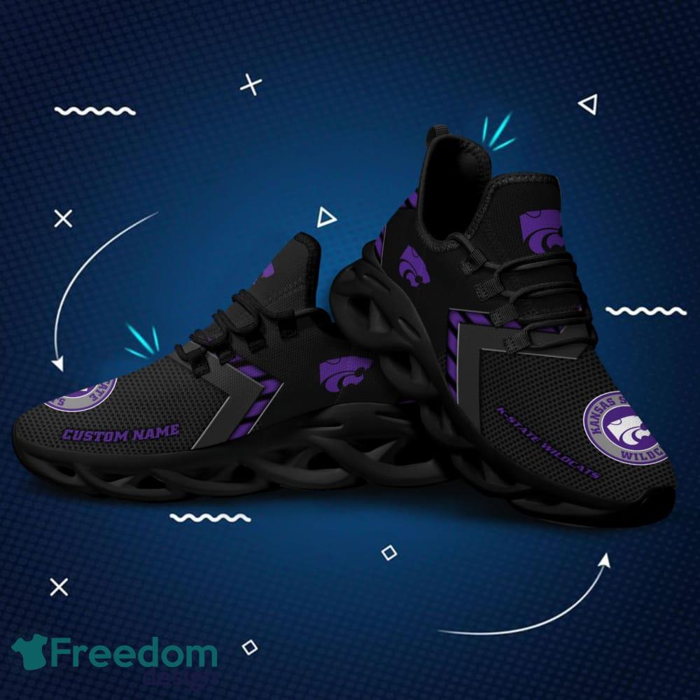 Kansas State Wildcats Logo Pattern Custom Name In Black Running Shoes Gift Max Soul Sneakers Ideas Fans image Kansas State Wildcats Logo Pattern Custom Name In Black Running Shoes Gift Max Soul Sneakers Ideas Fans - Kansas State Wildcats Logo Pattern Custom Name 3D Max Soul Sneaker Shoes In Black_3