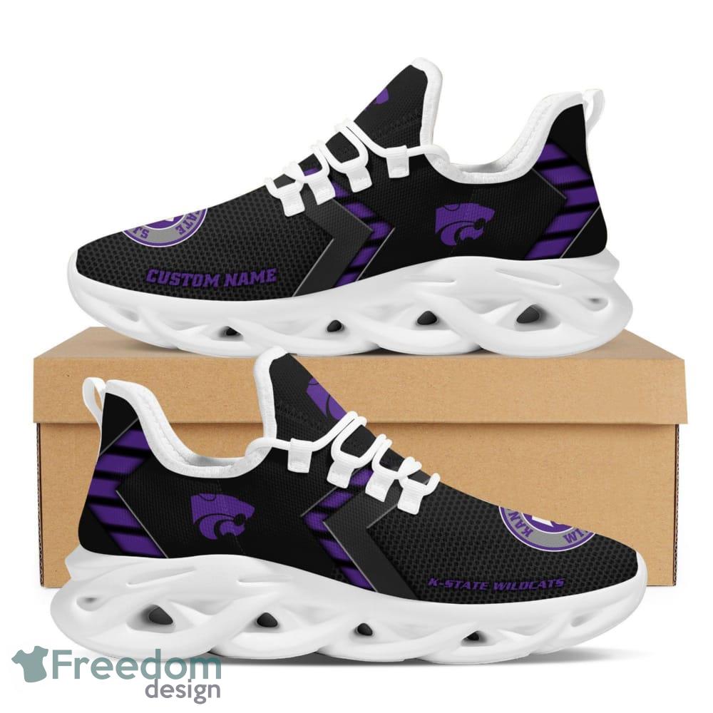 Kansas State Wildcats Logo Pattern Custom Name In Black Running Shoes Gift Max Soul Sneakers Ideas Fans image Kansas State Wildcats Logo Pattern Custom Name In Black Running Shoes Gift Max Soul Sneakers Ideas Fans - Kansas State Wildcats Logo Pattern Custom Name 3D Max Soul Sneaker Shoes In Black_1