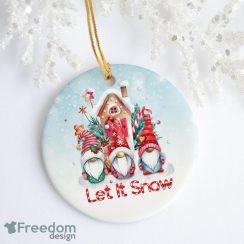 Let It Snow Cute Gnome Decorative Christmas Ornament – Funny Holiday Gift