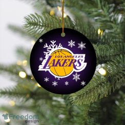 Los Angeles Lakers Merry Christmas Circle Ornament
